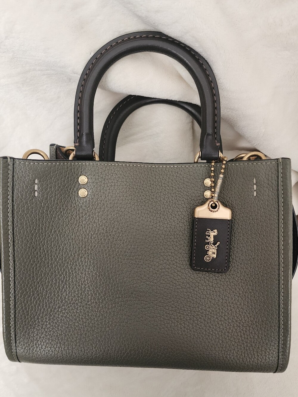 Coach Rogue 25 Army Green and Oxblood Colorblock - Picture 2 of 16